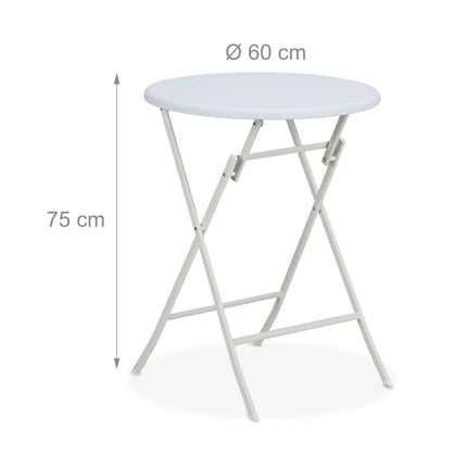 Round garden table in rattan look