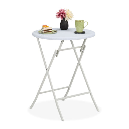 Round garden table in rattan look