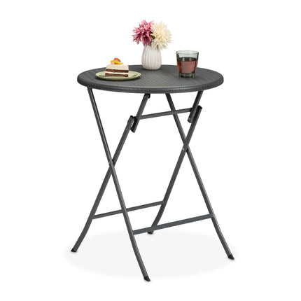 Round garden table in rattan look