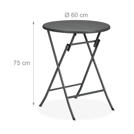 Round garden table in rattan look