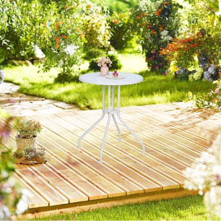 Round garden table in rattan look