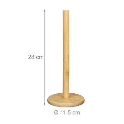 Round kitchen roll holder in bamboo