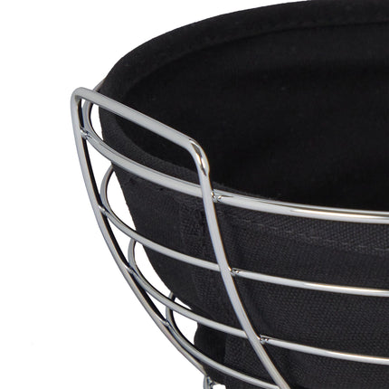 Round metal bread basket with cover
