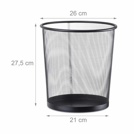 Round metal wastebasket
