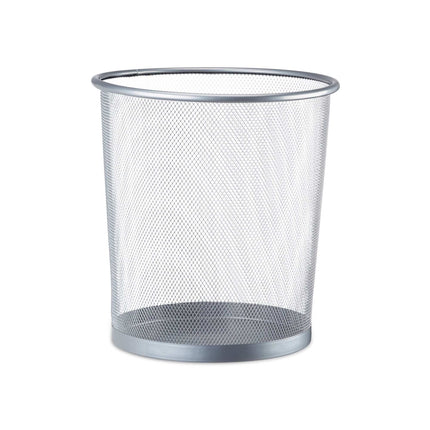 Round metal wastebasket