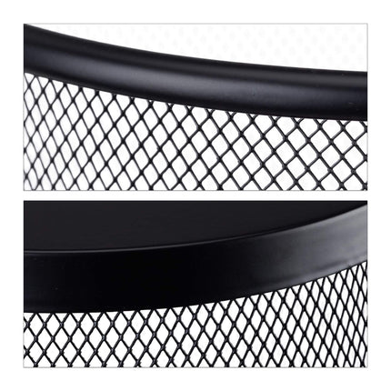 Round metal wastebasket