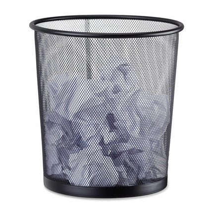 Round metal wastebasket