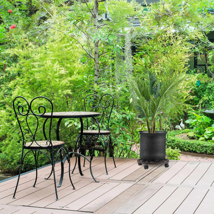 Round rolling plate for potted plants