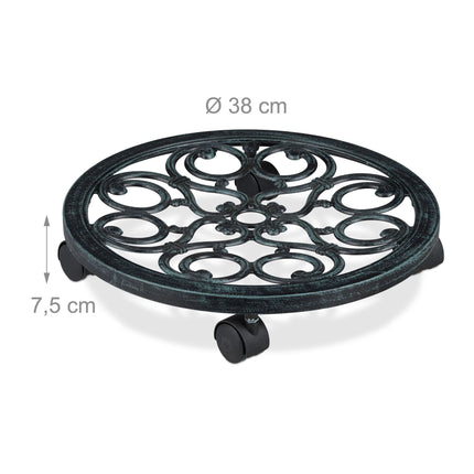 Round rolling plate for potted plants