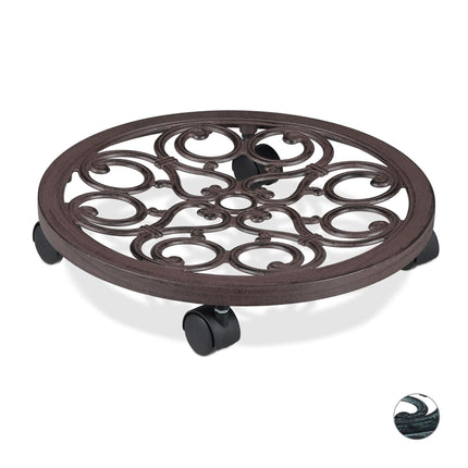 Round rolling plate for potted plants