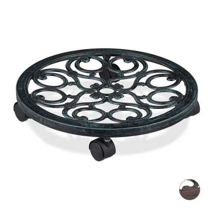 Round rolling plate for potted plants