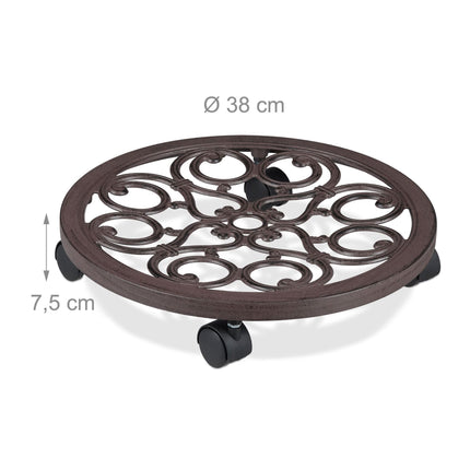 Round rolling plate for potted plants