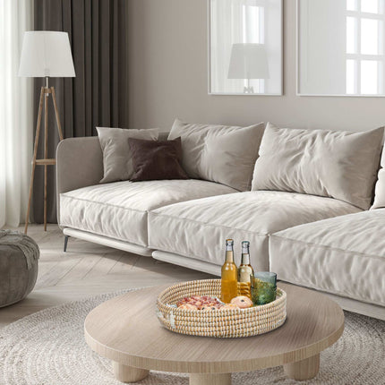 Round serving tray with handle