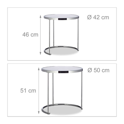 Round side table in silver
