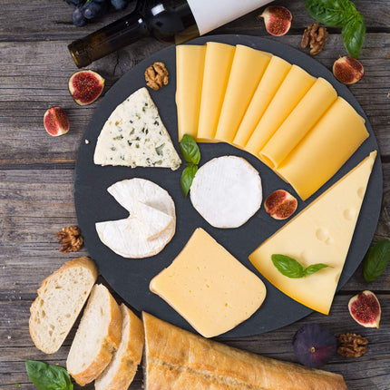 Round slate plate set of 6