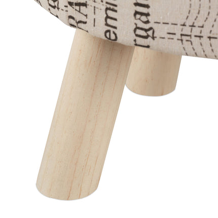 Round stool with fabric upholstery