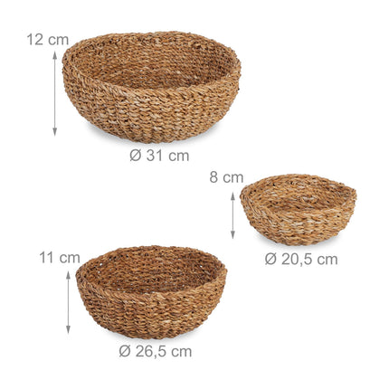 Round storage basket set of 3