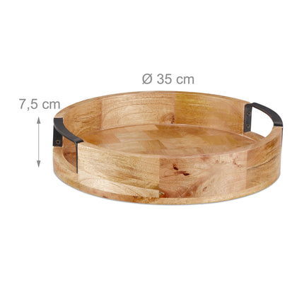 Round tray in mango wood