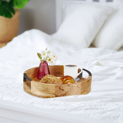 Round tray in mango wood