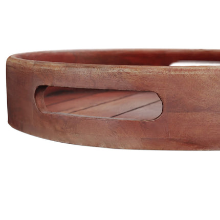 Round tray in mango wood