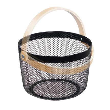 Round wire basket with handle