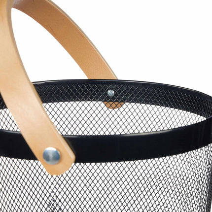 Round wire basket with handle