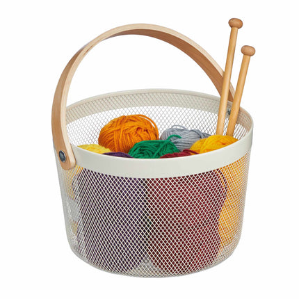 Round wire basket with handle