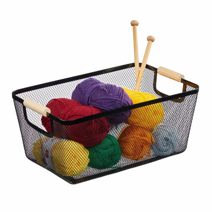 Round wire basket with handle