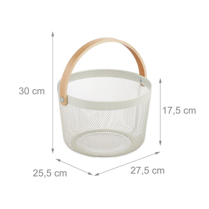 Round wire basket with handle