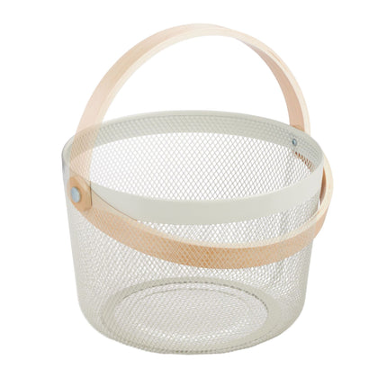 Round wire basket with handle