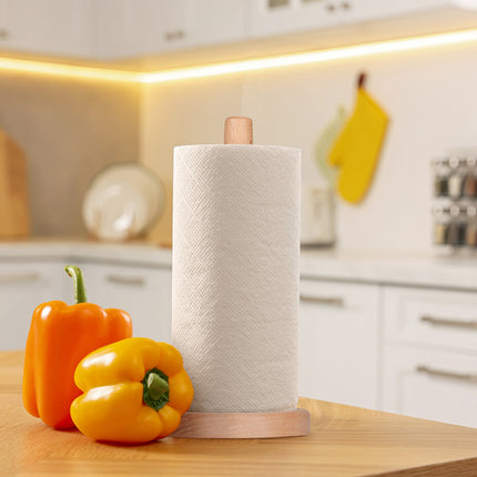 Round wooden paper towel holder