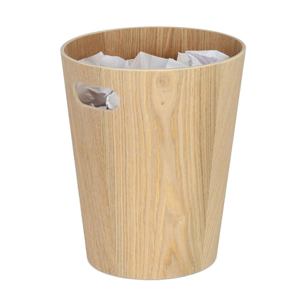 Round wooden wastebasket