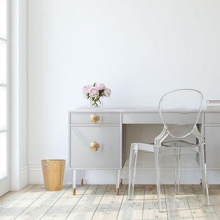 Round wooden wastebasket