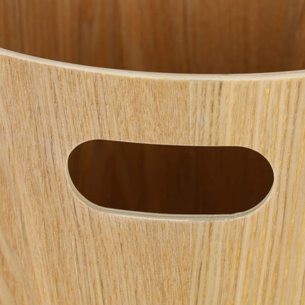 Round wooden wastebasket