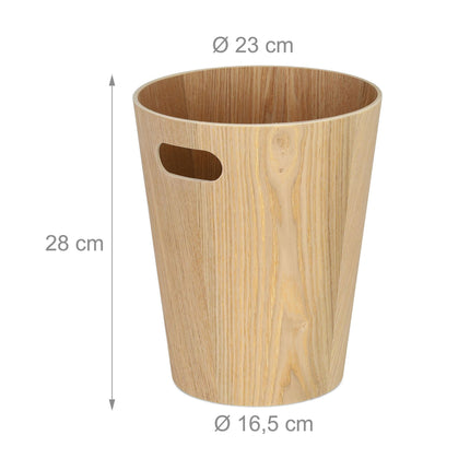 Round wooden wastebasket