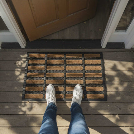 Rubber Doormat 60x40 with Coir Bristles