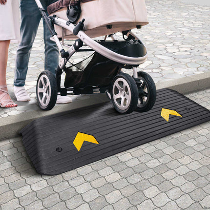 Rubber Threshold Ramp, 1.5 In Rise, 15000 kg, Non-Slip