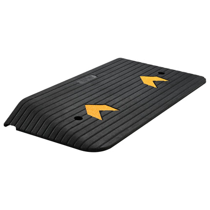Rubber Threshold Ramp, 3 in Rise, Cable Channel, Non-Slip