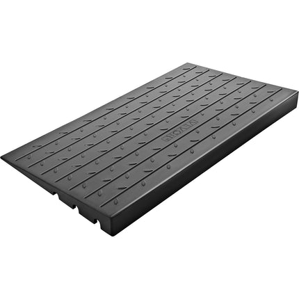 Rubber Threshold Ramp, 4 Inch Rise, 3-Channel Cable Cover
