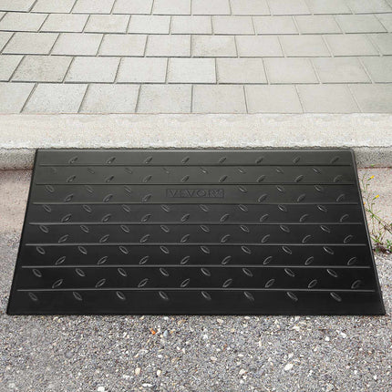 Rubber Threshold Ramp, 4 Inch Rise, 3-Channel Cable Cover