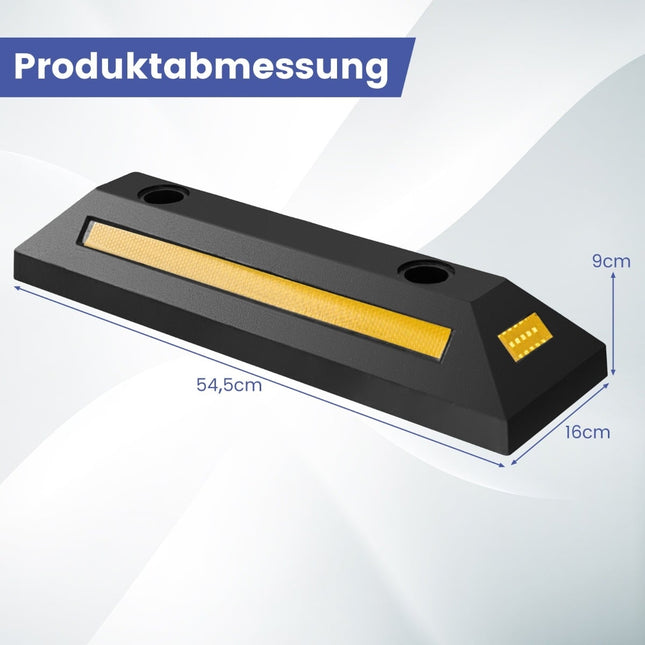 Rubber Wheel Stopper with Reflective Strips, 4000 Kg Capacity