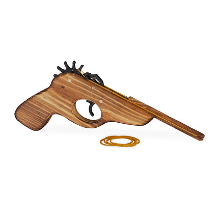 Rubber band gun in wood
