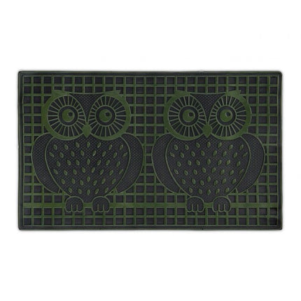 Rubber door mat with owls