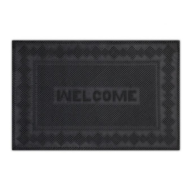 Rubber doormat with text