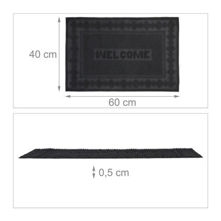 Rubber doormat with text