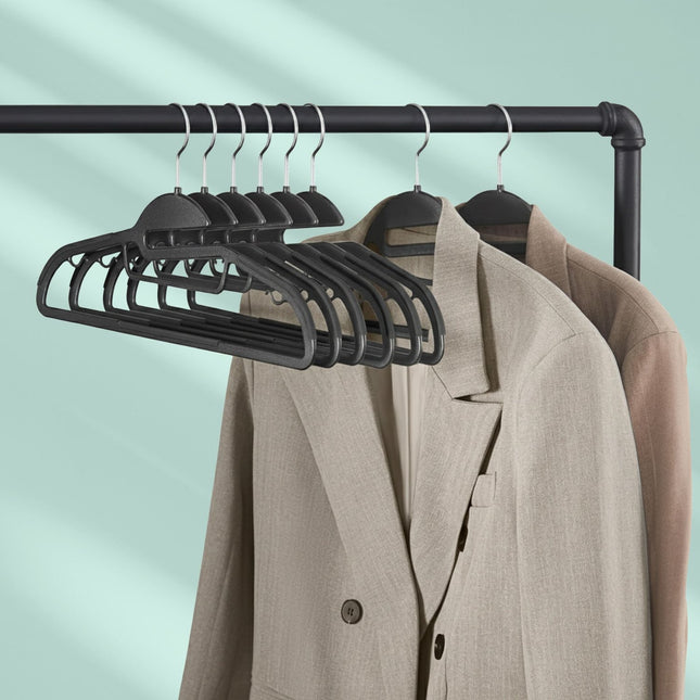 Rubberised Clothes Hangers Set – Non-Slip, Space-Saving