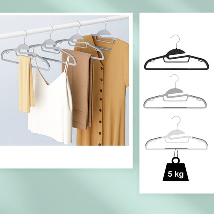 Rubberised Clothes Hangers Set – Non-Slip, Space-Saving
