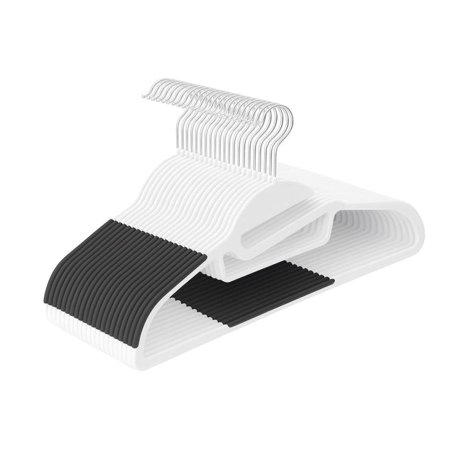 Rubberised Space-Saving Clothes Hangers – Set of 10