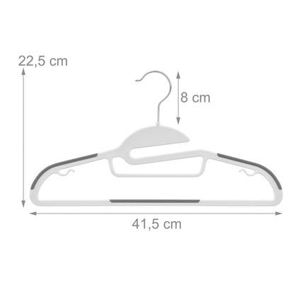Rubberised Space-Saving Clothes Hangers – Set of 10
