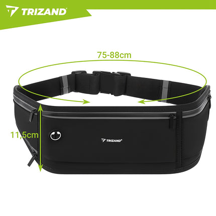 Running Waist Bag, Black, Fits Phones Up to 7 Inches